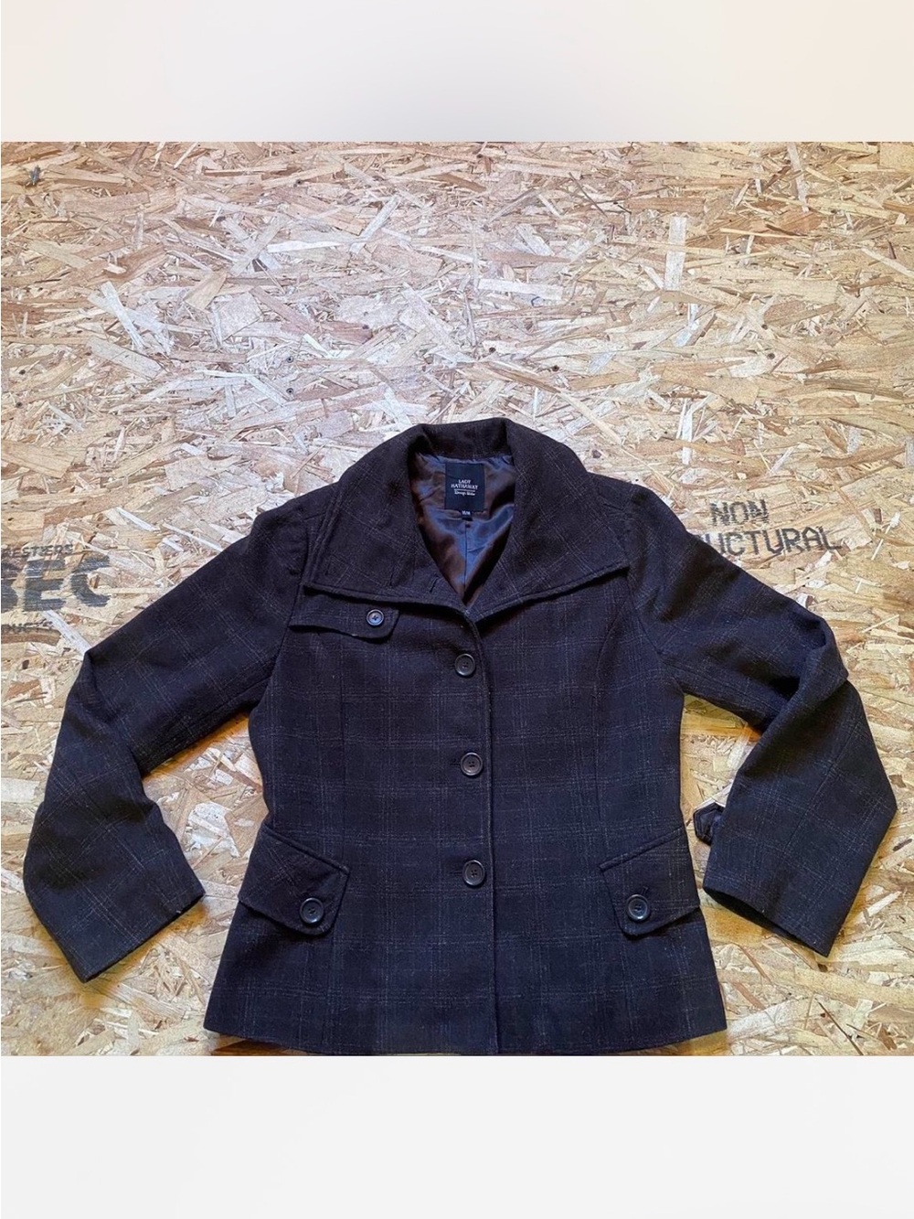 Classic Plaid Lady Hathaway Brown & White Women's Blazer Jacket